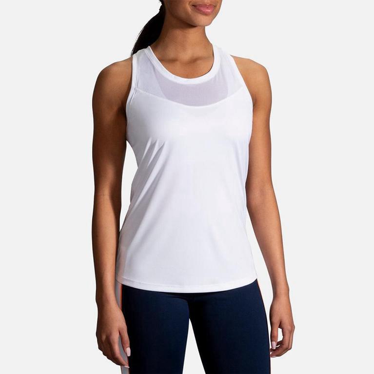 Brooks Stealth - Womens Running Tank Top - White (35026VIMA)